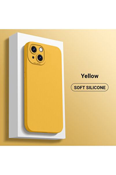Choice67 for iPhone 13 mini Yellow Lens Protection Liquid Silicone Phone Case...
