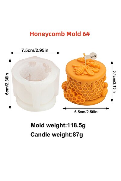choice2 Honeycomb Mold 6 3D Bee Honeycomb Candle Mold DIY Embossed Beehive Pi...