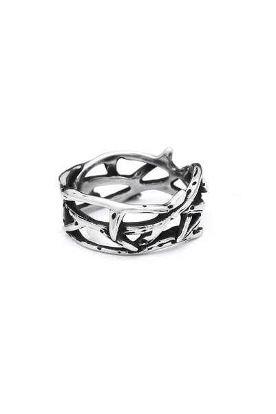Choice 7 Style C Vintage Hollow Out Design Stainless Steel Thorns Men's Ring ...