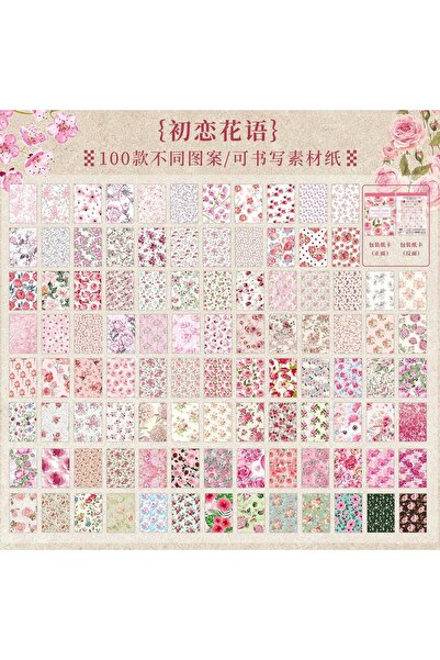 Choice B 100 pcs Creative vintage floral floral patterns decorate message Not...