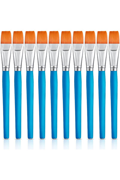 Choice 10pcs 10 Pieces Flat Paint Brushes Acrylic Paint Brush Artist Craft Pa...