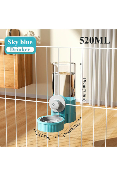 Choice Blue Drinder 520ml New Tepy Gravity Pet Auto Feeder Waterer Dog Water ...