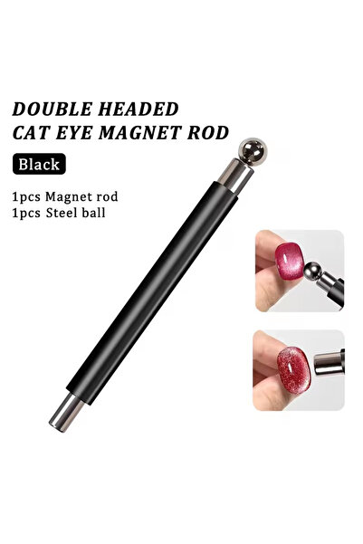 Choice6 Black LULAA Cat Eye Nail Magnet Double Headed Cylindrical Nail Design...