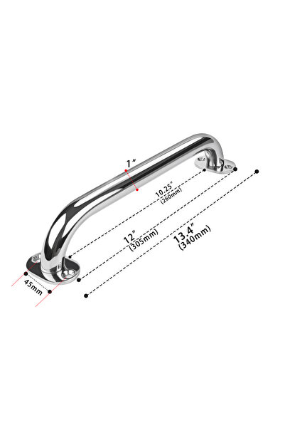 Choice 12 inchs high-quality Stainless Steel 9“ 12“ 16” Grab Handle Handrail ...