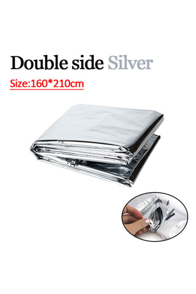 Choice5 Silver 1.6m X 2.1m Folding Emergency Blanket Outdoor Survival Rescue ...
