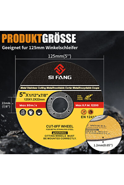 Choice 1.2mm 125mm 22mm 125mm 10pcs 10-5pcs 125mm Cut-Off Wheel Circular Resi...