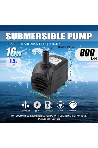 Choice 16W Multi-Power Submersible Aquarium Pump 3W-25W｜Adjustable Flow for S...
