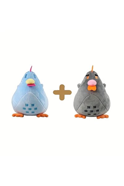 Choice 20cm Blue and Grey 2pcs Multicolored Chicken Pillow Plush Soft Stuffed...