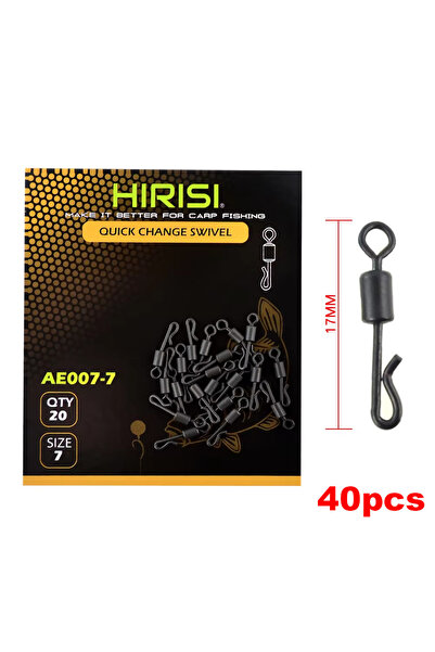 Choice3 hirisi 40pcs AE007 Size 4 20pcs Carp Fishing Swivels Quick Change Sta...