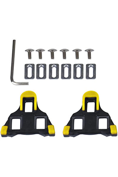 Choice Black Yellow Road Bike Pedal Cleat SPD Bicycle Pedals Self-locking Pla...