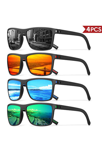 Choice 4PCS-C16 3/4 Pack New Designer Box Polarized Colorful Sunglasses for M...