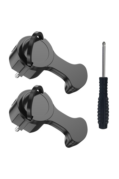 Choice7 250V EU 2pcs black 4pcs EU flat plug adapters with folding handles fo...