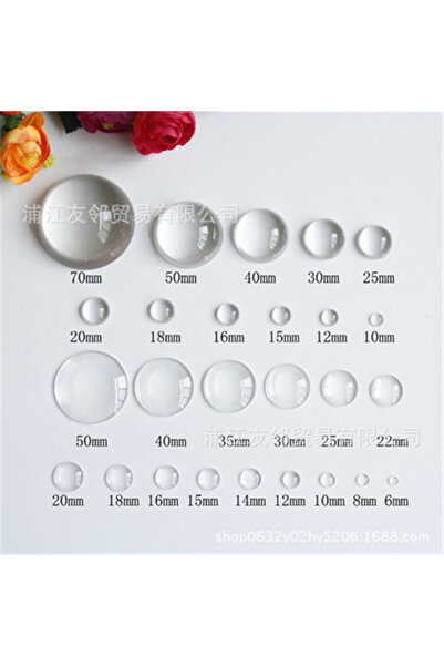 Choice 12mm 50pcs Aclovex 1pack Round Flat Back Glass Cabochon 12mm 20mm 25mm...