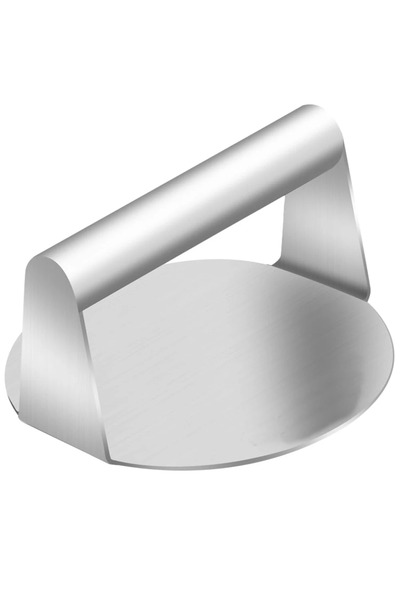 Choice مكبس برجر دائري فضي من الفولاذ المقاوم للصدأ، فطائر الهامبرجر، هرس لحم...