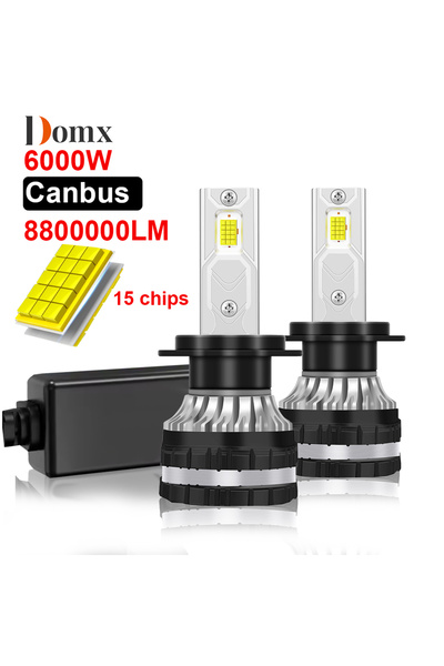 Choice3 H7 2 Pieces 6000K Cold White Domx H4 Led Canbus H7 LED Car Led Light ...
