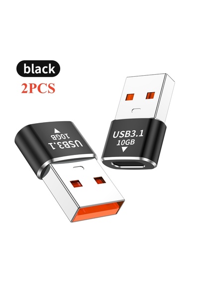 Choice black 2pcs Elough 120W USB3.1 Type C Female To USB A Male Adapter for ...