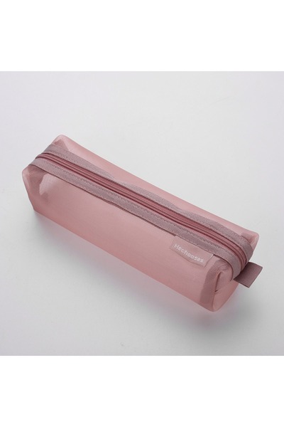 Choice Red Translucent Simple Mesh Pen Bag Student Exam Stationery Bag Large ...