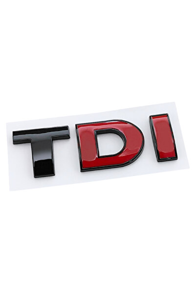 Choice ABS Black T 3D ABS Black Red Logo TDI Emblem Letters Decal Car Rear Tr...