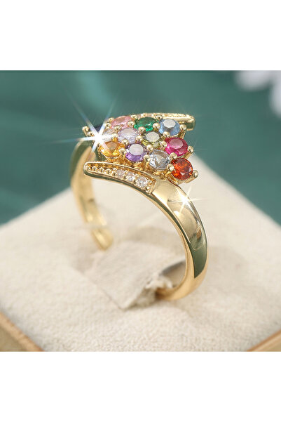 choice2 6 Gold-color B502 Trendy Multicolor Synthetic Zirconia Golden Plated ...