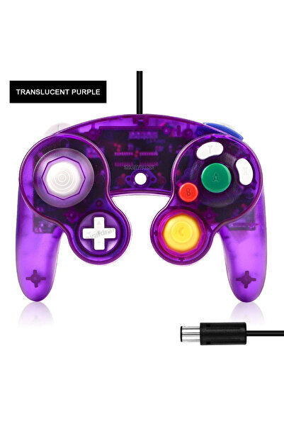 Choice6 TRN Purple Retro Transparent Wired Gamepad Controller for GameCube NG...