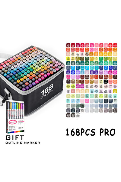 Choice 168 COlORS 24-168 Colors Double Tip Permanent Art Marker pens for Draw...