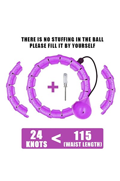 Choice1 Purple 24 Knots Adult Plus Size Adjustable Weighted Sports Hoops Smar...