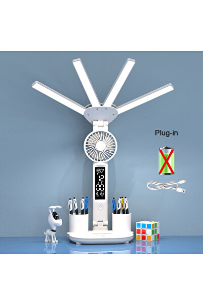 Choice Fan Plug in Multifunctional LED Study Table Lamp Rechargeable Reading ...