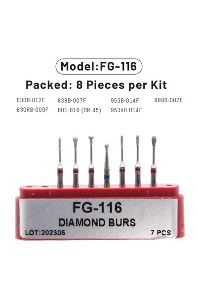 Choice35 FG-116 AG 1 Box Dental Diamond Burs Drill for High Speed Handpiece D...