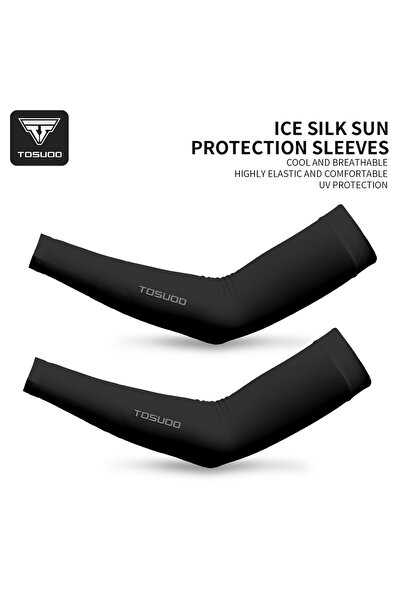 choice2 black 1 pair TOSUOD Ice Silk Bicycle Sleeves Summer Breathable Cyclin...