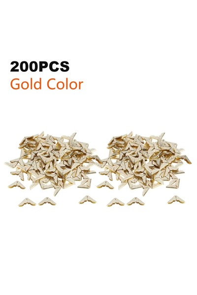 Choice3 Golden 200Pcs 50Pcs/200Pcs Metal Book Corner Protector Vintage Scrapb...