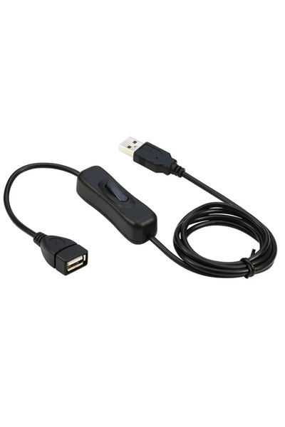 choice2 كابل مفتاح USB أسود بطول 100 سم مع كابل تمديد للتشغيل/الإيقاف بطول 28...