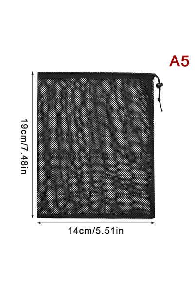 Choice10 A5 Black White Durable Mesh Drawstring Bag Storage Pouch Multi Purpo...