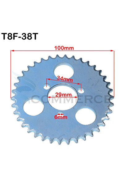 Choice9 T8F-38T-29mm T8F 38 44 54 58 64 74 Tooth 38T 44T 54T 64T 74T 29MM Rea...