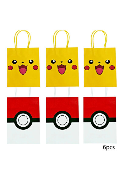Choice18 B 6pcs Pokemon Packing Bag Birthday Theme Gift Bag Pikachu Party Can...