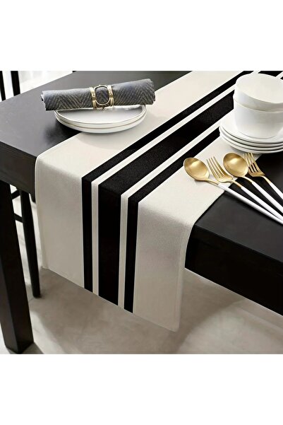 Choice 33X183cm Style1 1pc Geometric Stripe Linen Table Runner, Modern Simple...