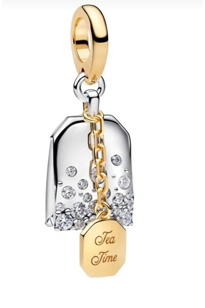 POSEİDONS JEWELLERY S925 Zirkon Taşlı Bridgerton Çay Poşeti Charm