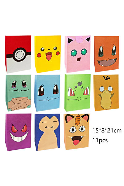 Choice25 A 11pcs Pokemon Packing Bag Birthday Theme Gift Bag Pikachu Party Ca...