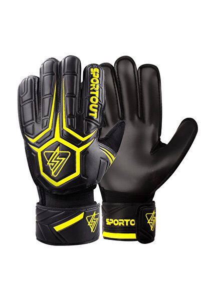 Choice 8 Yellow Sportout Goalie Gloves, Goalkeeper Gloves with Fingersave, So...