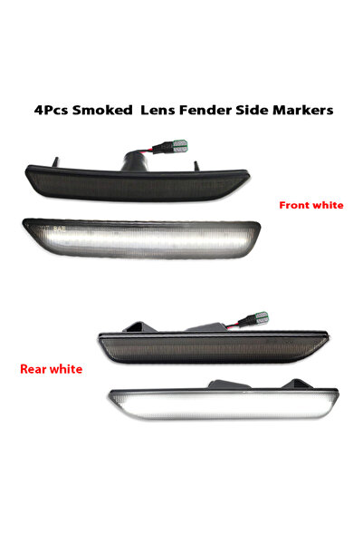 Choice5 4pc Front Rear 2pcs Car Front Rear Bumper Side Marker Light White For...