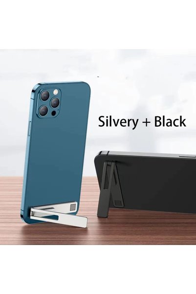 Choice Silvery and Black Ultra-Thin Metal Folding Phone Holder Alloy Invisibl...