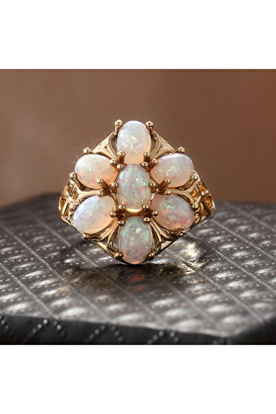 Choice 8 Gold-color B028 Elegant Exquisite Synthetic Opal Golden Plated Ring ...