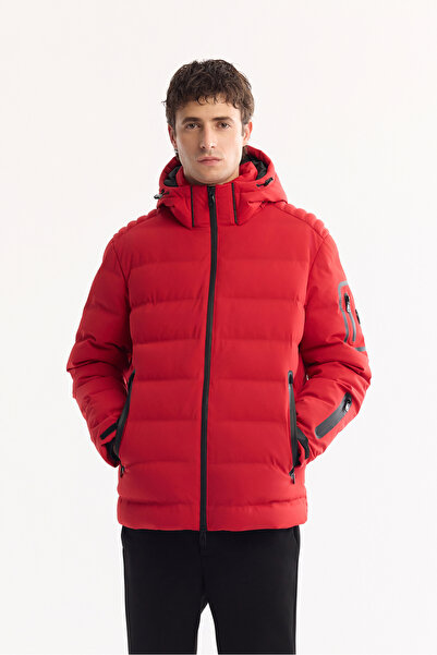 Avva Men's Red Hooded Goose down Water Repellent Windproof -10 Degree Resista...