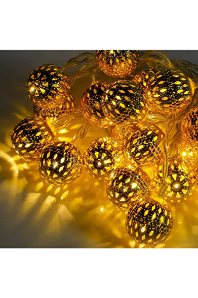 Choice 6M40LED Warm White 1pc LED Moroccan Fairy Lights Battery Operated Gold...