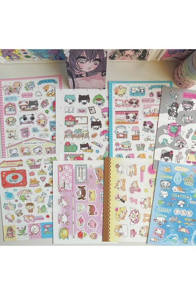 Choice9 9PCS 1/9PCS Korean Cartoon Animal Cute Daily Stickers Cute Girl Stick...