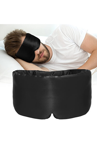 Choice1 Black Adjustable Silk Sleep Mask for Side Sleeper,Eye Mask Sleeping f...