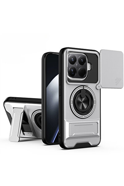 Choice8 xiaomi 15T Pro Silver Anti-Drop Hard Lens Slide Camera Phone Case for...