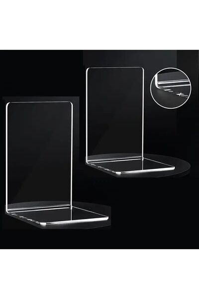 Choice11 2pc Clear 8 Pieces Bookends,Clear Bookends for Shelves,Heavy Duty Bo...