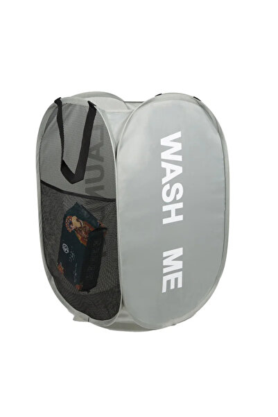 Choice Grey Portable Mesh Pop Up Laundry Hamper Wide Opening Breathable Colla...