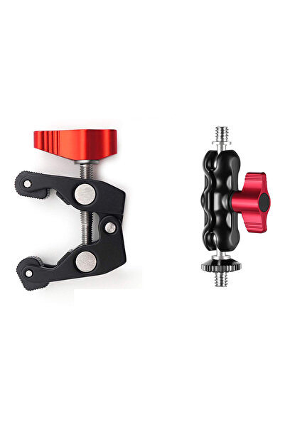 Choice AB Super Clamp Camera Clamp Mount Monitor 360° Ballhead Magic Arm Doub...