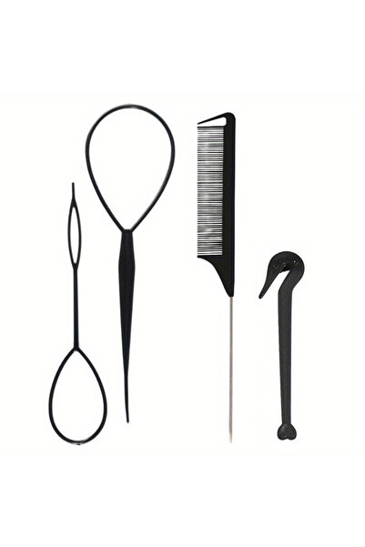 Choice Black 4/5pcs/Set Hair Loop Tool Set 2pcs French Braid Tool Loop 1pc Ra...